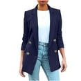 thumbnail image 1 of Quinlirra Women Blazers for Work Women's Solid Color Long Sleeved Lapel Suit Jacket Long Sleeved Small Suit Temperament Slim Top Jacket, 1 of 5