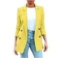 thumbnail image 1 of Quinlirra Women Blazers for Work Women's Solid Color Long Sleeved Lapel Suit Jacket Long Sleeved Small Suit Temperament Slim Top Jacket, 1 of 5