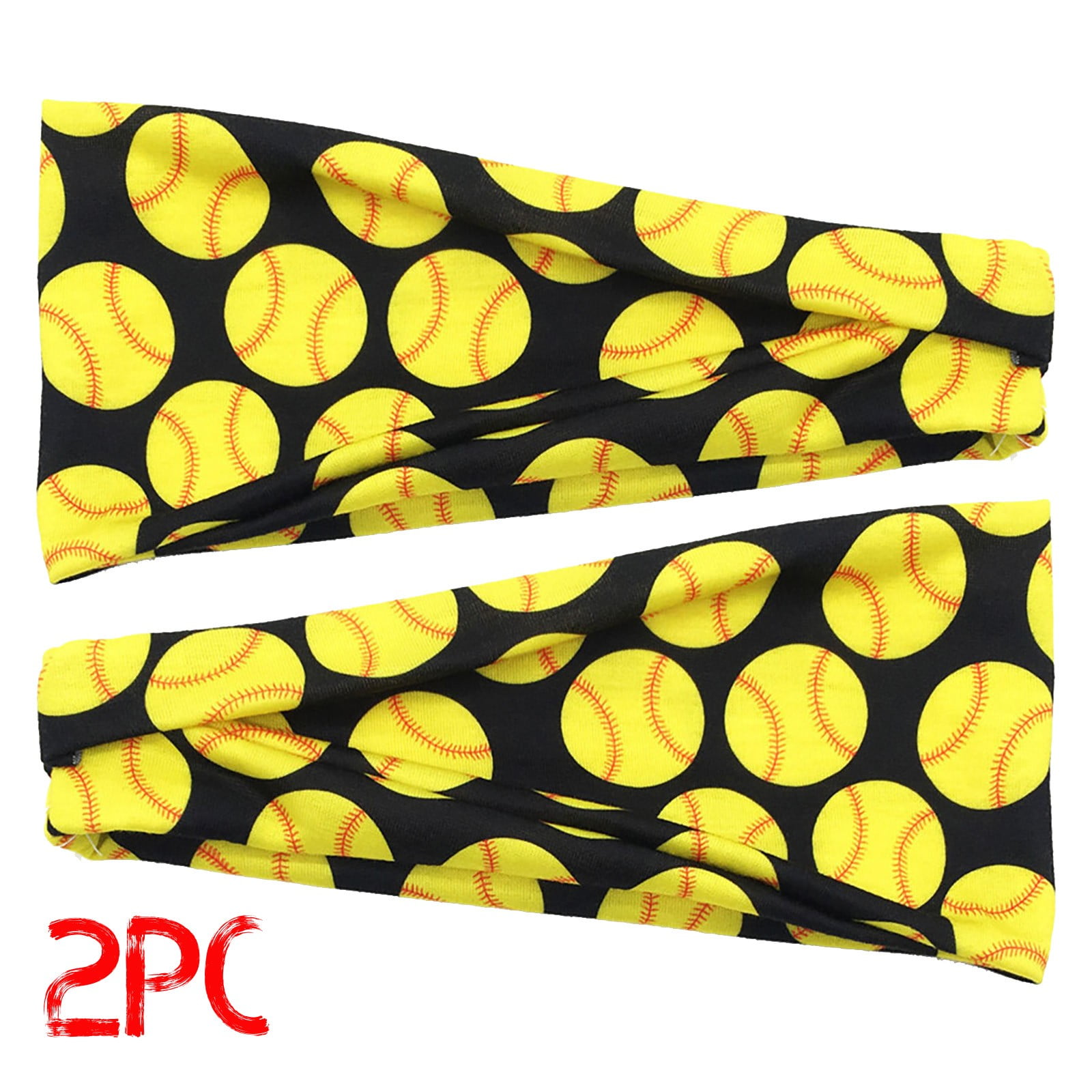 Women Fashion Ball Print Elastic Headband 2Pc Wrap Hair Bandana ...