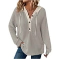 thumbnail image 1 of Quinlirra Women Sweatshirt Red Women's Long Sleeved Pullover Hooded Color Blocked Jacket Top Gray XXXL, 1 of 5