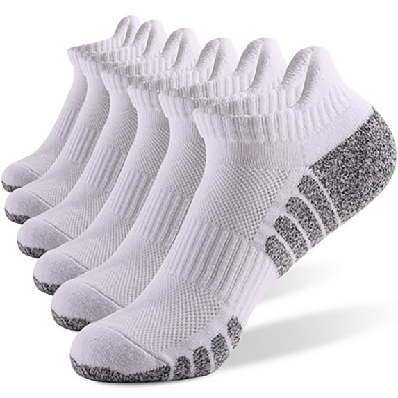 Awdenio Women's Athletic Socks, 6 Pairs Men Women Low Canister Take A WalkTowel Cotton Breathable Socks