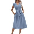 thumbnail image 1 of Quinlirra Women's Casual Dresses Sleeveless Women's Fashionable Short Sleeve Loose Dress Round-Neck Dress, 1 of 5