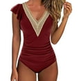 thumbnail image 1 of Quinlirra Women's Sexy Swimwear Women Bikini Solid Strappy Back Set Swimsuits Plus Size Bathing Suits Tankinis Swimwear, 1 of 4