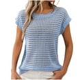 thumbnail image 1 of Quinlirra Womens Summer Tops under $10 Casual Cover Ups for Women Round Neck Solid Color Hollow Out Sunscreen Knitted Sweater Cover Up Sleeveless Tops, 1 of 6