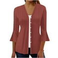 thumbnail image 1 of Quinlirra Womens Sweaters Cardigans Clearance Women's Fashion Casual V-Neck 3/4 Sleeve Loose Ladies Tops Blouses Cardigan, 1 of 5