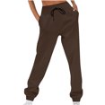thumbnail image 1 of Quinlirra Womens Sweatpants Thick Women Casual Trousers High Waist Drawstring With Multi-Pockets Long Pants, 1 of 5