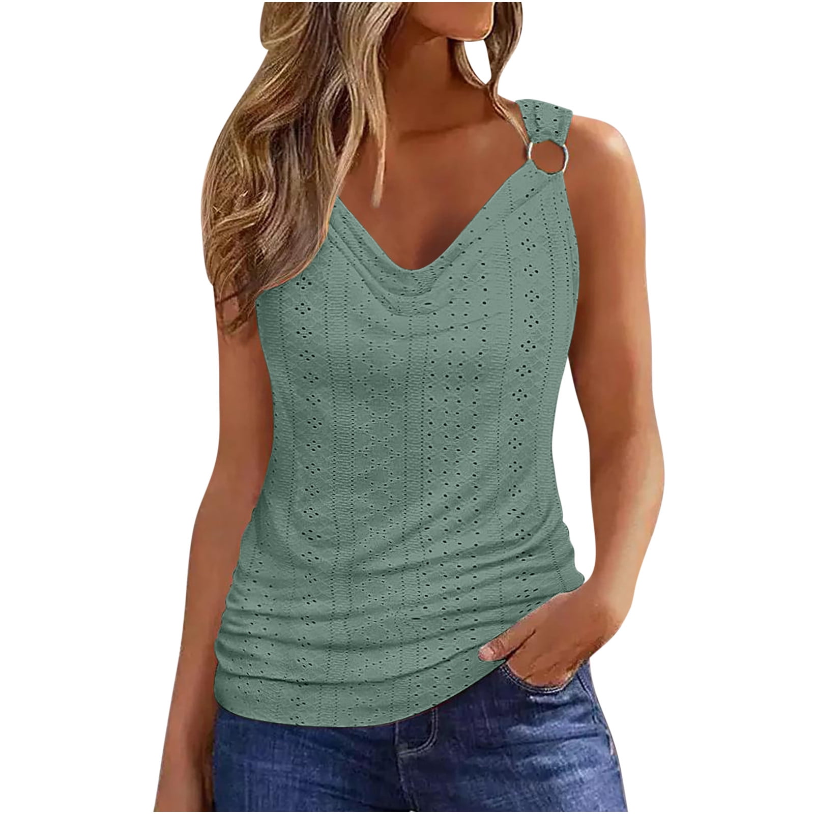 トップス nannn ZXSXSY Women Dandelion Printed Crew Neck Sleeveless Casual