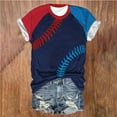thumbnail image 1 of Quinlirra Womens Tops Clearance Under $5 Women's Baseball Printed Casual Round Neck Printed Short Sleeved T-shirt Top, 1 of 5