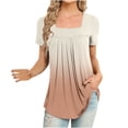thumbnail image 1 of Quinlirra Womens Tops Clearance Women Fashion Printed Casual V-Neck Short Sleeve Loose T-Shirt Blouse Tops, 1 of 5
