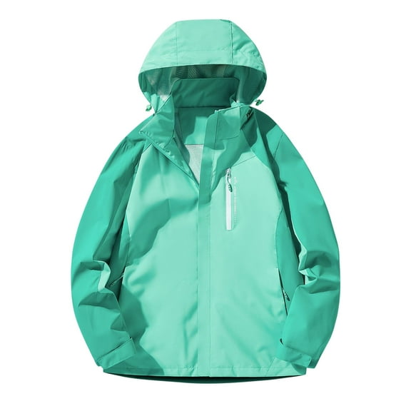 Quinlirra Womens Winter Coats Women's New Outdoor Tooling Loose Trend Hooded Color Matching Jacket Jacket