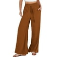 thumbnail image 1 of Quinlirra Womens summer pants petite Women's Loose Wide Leg Pants High Waist Straight Pants Casual Pants, 1 of 5