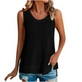 thumbnail image 1 of Quinlirra sleeveless tops for women cotton Women's Summer Casual Solid Color Round Neck Sleeveness Tops Loose Blouses, 1 of 5