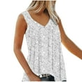thumbnail image 1 of Quinlirra tank top for women under $5 Womens Print Tank Tops V-Neck Basic Casual Flowy Summer Sleeveless T-Shirt, 1 of 4