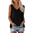 thumbnail image 1 of Quinlirra tank tops with built in bras clearance under $5 Women's Printed Sleeveless Casual V-Neck Tank Top, 1 of 5