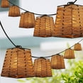 thumbnail image 1 of JONATHAN Y Quinn 10-Light Indoor/Outdoor 10 ft. Classic Vintage LED G40 Square Bamboo Shaded String Lights, Brown, 1 of 7