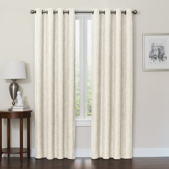 Quinn Blackout Single Curtain Lined Grommet Panel, 50" x 63", Beige
