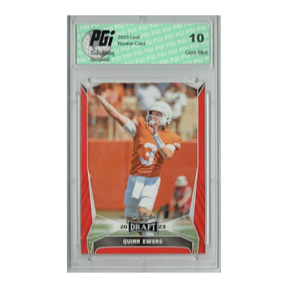 Quinn Ewers 2023 Leaf Football #28 Red SP Texas Rookie Card PGI 10