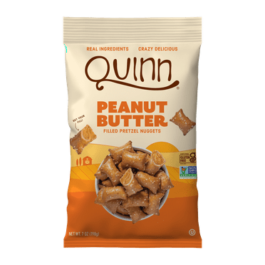 Quinn Peanut Butter Filled Pretzel Nuggets, Gluten Free Snacks, 7 oz Bag