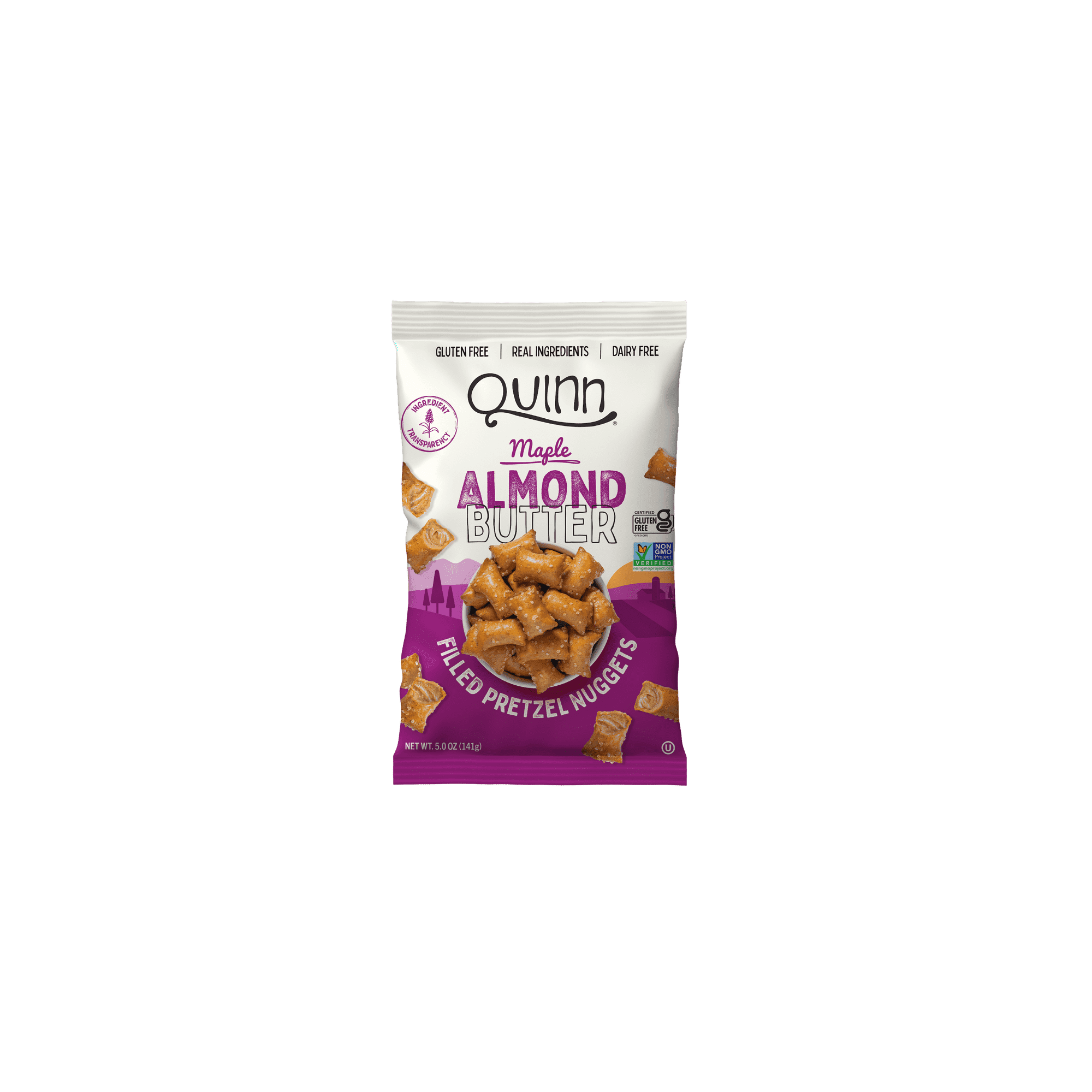 Quinn Maple Almond Butter Filled Pretzel Nuggets, 5.0 oz, (Pack of 6)