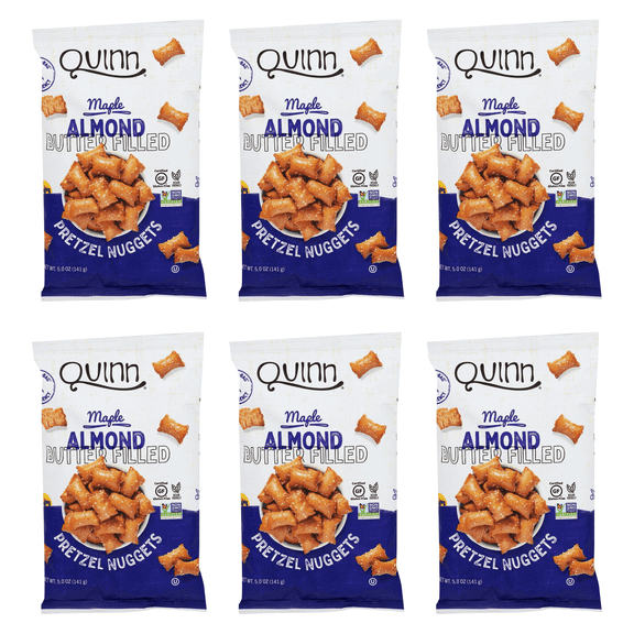 Quinn Maple Almond Butter Filled Pretzel Nuggets, 5.0 oz, (Pack of 6)