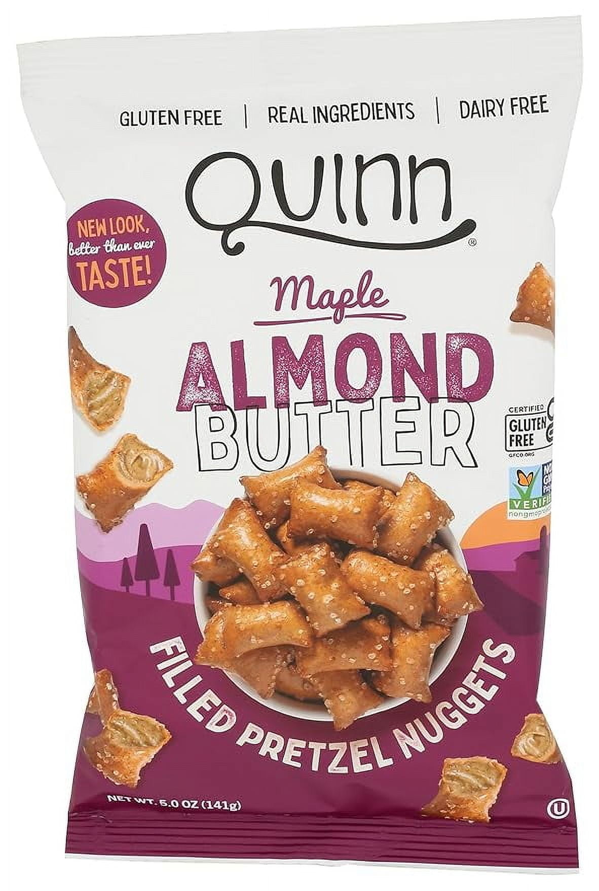 Quinn Maple Almond Butter Filled Pretzel Nuggets, 5oz Bag(Packaging May Vary)