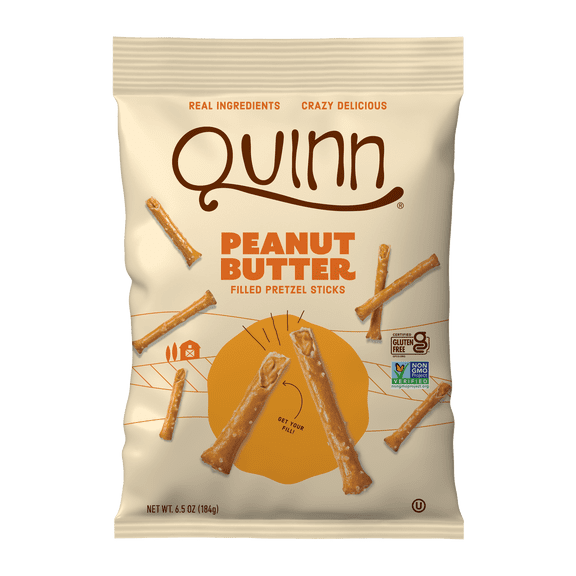Quinn Gluten Free Peanut Butter Filled Pretzel Sticks, 6.5 oz