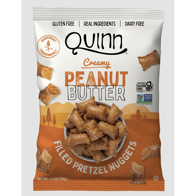 Quinn Plant Based Peanut Butter Filled Pretzel Nuggets, Gluten Free, 7