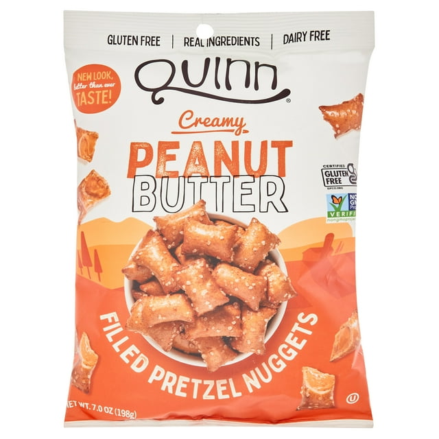 Quinn Plant Based Peanut Butter Filled Pretzel Nuggets, Gluten Free, 7