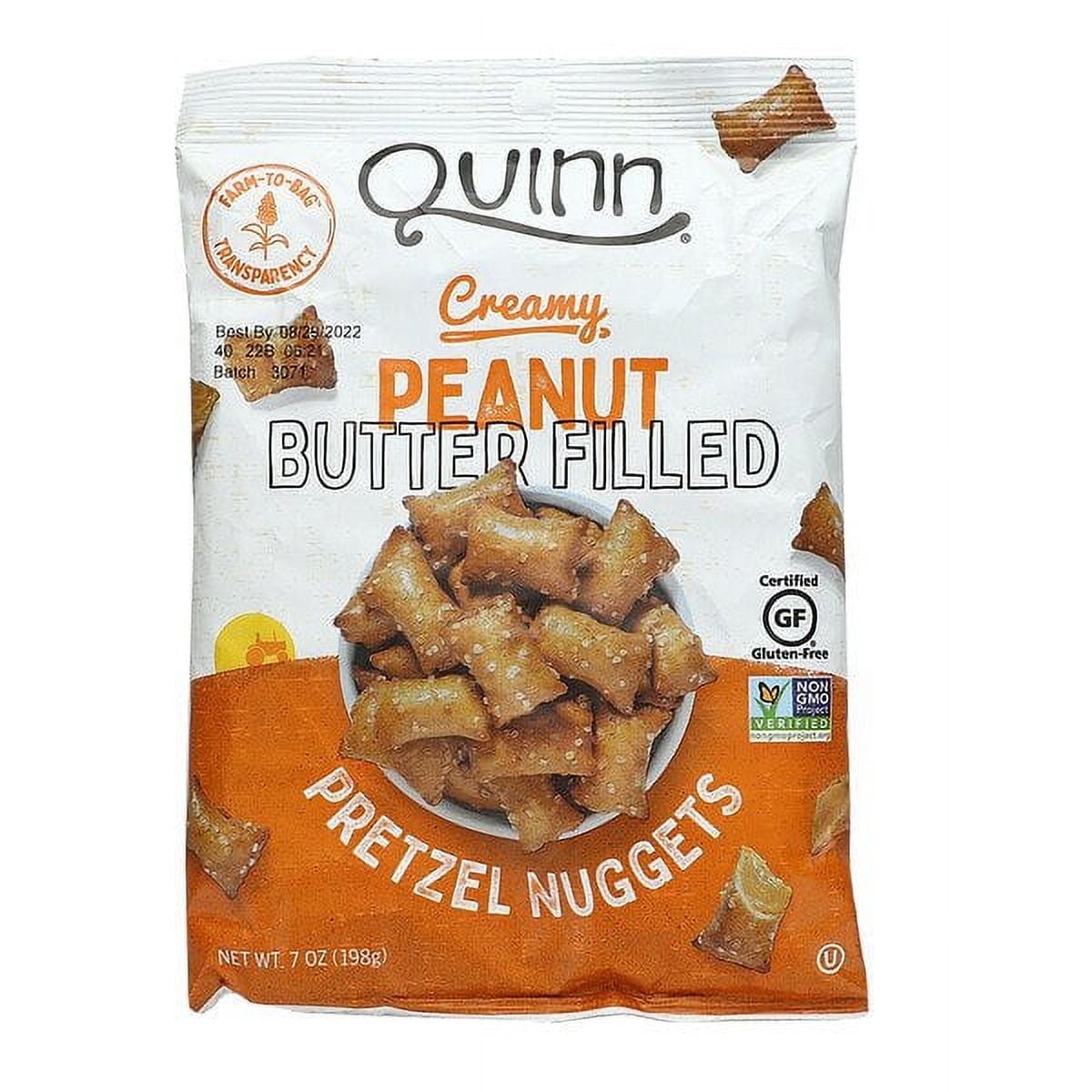 Quinn Popcorn, Pretzel Nuggets, Creamy Peanut Butter Filled, 7 oz Pack of 2