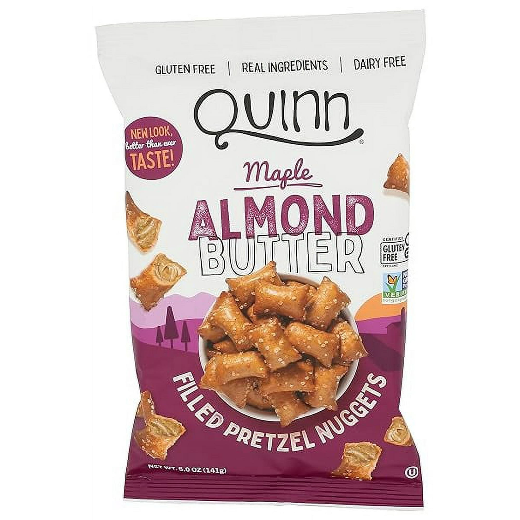 Quinn Popcorn, Pretzel Nuggets, Maple Almond Butter Filled, 5 oz Pack of 2