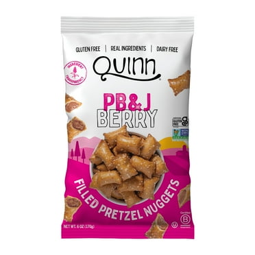 Quinn Snacks Plant Based PBJ Berry Filled Pretzel Nuggets, Gluten Free, 6 oz, 1 Count