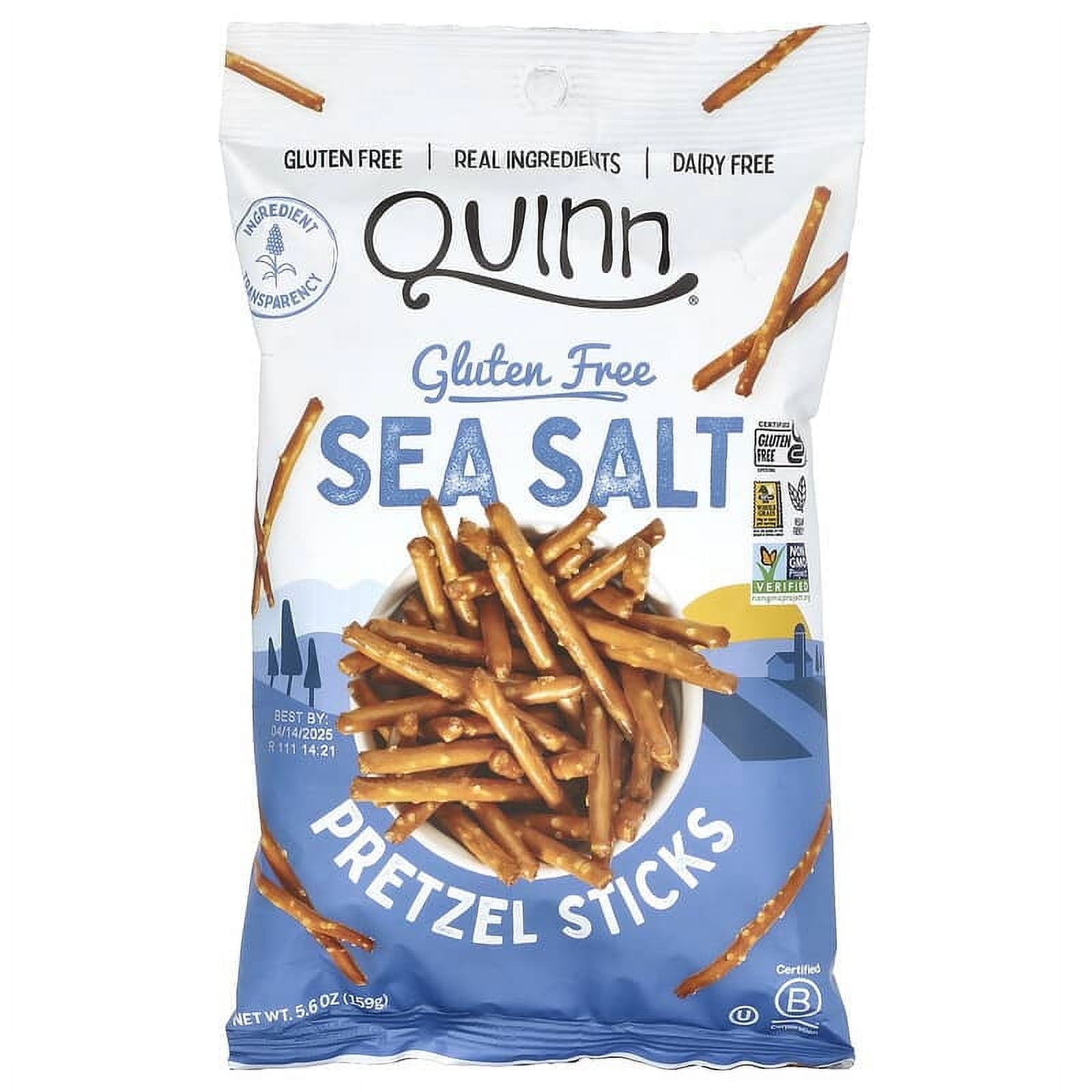 Quinn Snacks, Pretzel Sticks, Whole Grain, Sea Salt, 5.6 oz (159 g) Pack of 3