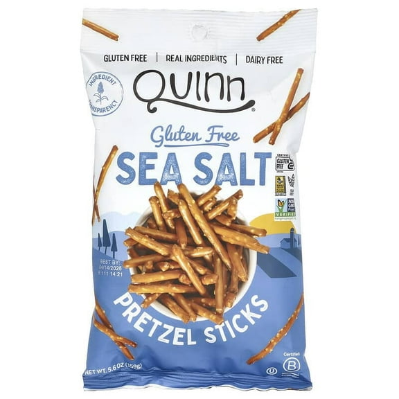 Quinn Snacks, Pretzel Sticks, Whole Grain, Sea Salt, 5.6 oz (159 g) Pack of 4