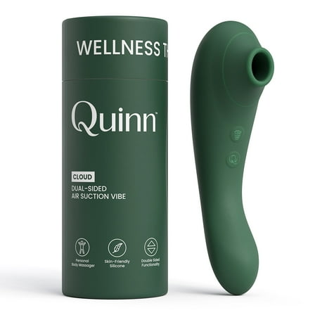 Quinn Wellness Vibrator Wand, Dual-Sided 7 Modes 3 Speeds, Vibrating Massager, G-Spot & Clitoral Stimulator, Cloud Green