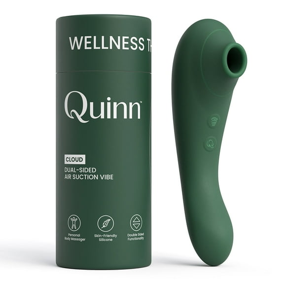 Quinn Wellness Vibrator Wand, Dual-Sided 7 Modes 3 Speeds, Vibrating Massager, G-Spot & Clitoral Stimulator, Cloud Green