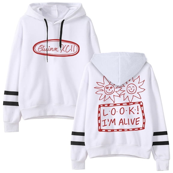 Quinn XCII Look I'm Alive Hoodie Long Sleeve Pocketless Unisex Casual Pullover Sweatshirt
