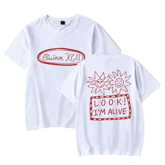 Quinn XCII Look I'm Alive T-shirt Women Men Crewneck Short Sleeve Casual Streetwear Tee