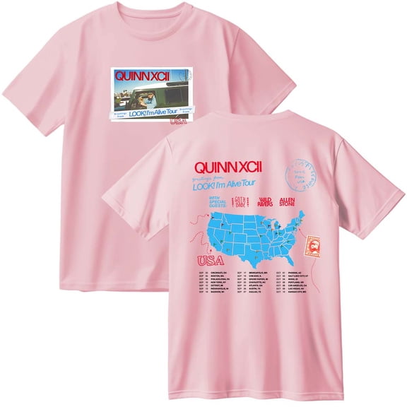 Quinn XCII Look I'm Alive Tour 2025 Merch Cotton T-Shirt Women Men Casual Crewneck Short Sleeve Tee