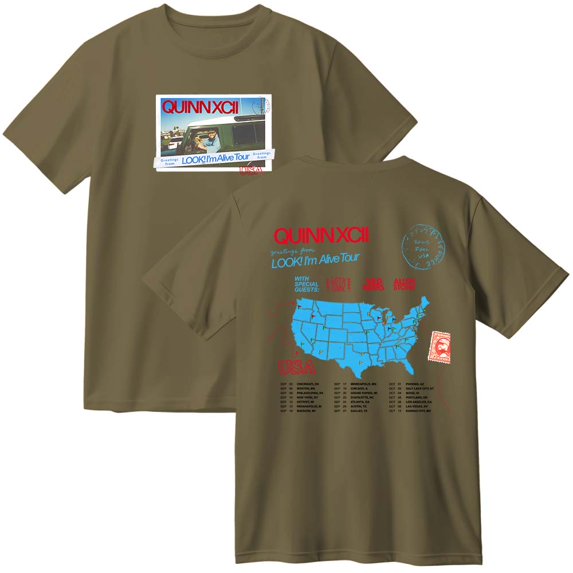 Quinn XCII Look I'm Alive Tour 2025 Merch Cotton T-Shirt Women Men Casual Crewneck Short Sleeve Tee