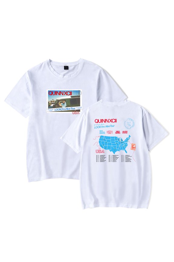 Quinn XCII Look I'm Alive Tour 2025 Merch T-Shirt Women Men Casual Crewneck Short Sleeve Fashion Tee