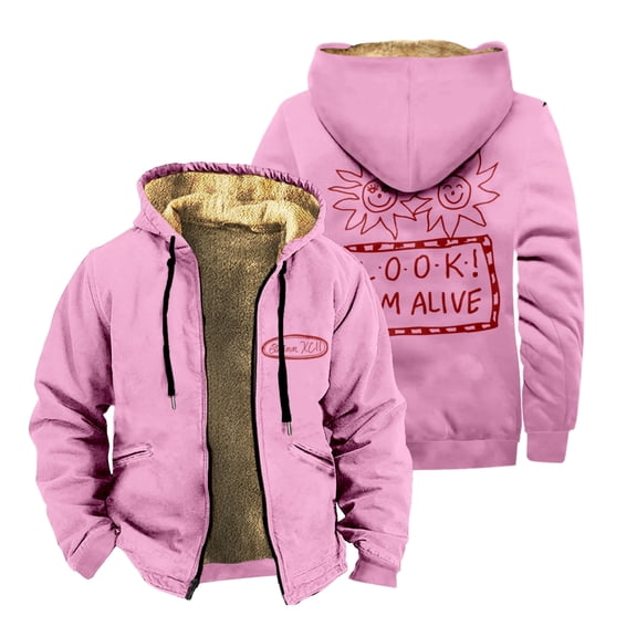 Quinn XCII Look I'm Alive Zip Up Jacket Long Sleeve Winter Parka Women Men Casual Fashion Coat