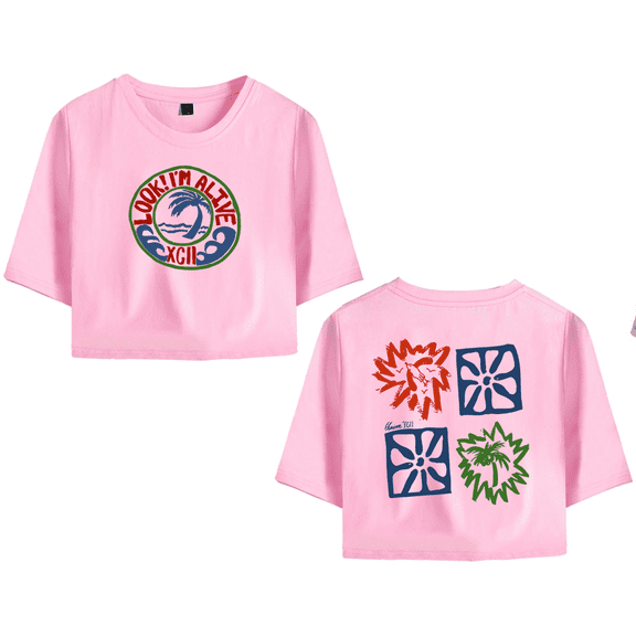 Quinn XCII Merch LOOK! A Surfer Crop Top Midriff-Baring Tshirt Girl Short Sleeve