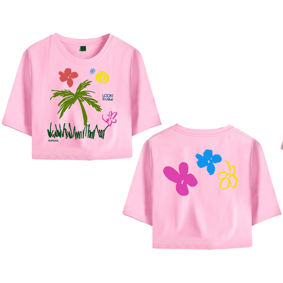 Quinn XCII Merch LOOK! An Album Crop Top Midriff-Baring Tshirt Girl Short Sleeve