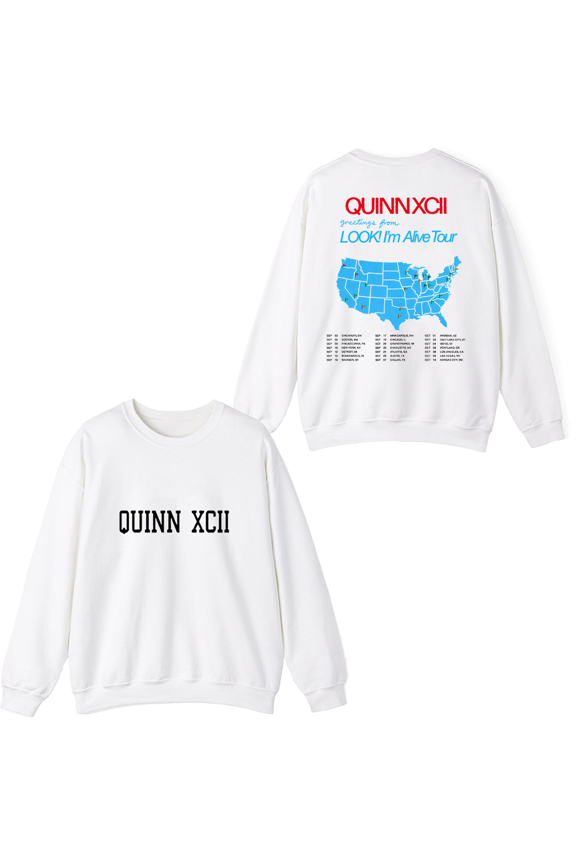 Quinn XCII Merch LOOK! I'm Alive Tour Crewneck Sweatshirt Men Women Long Sleeve