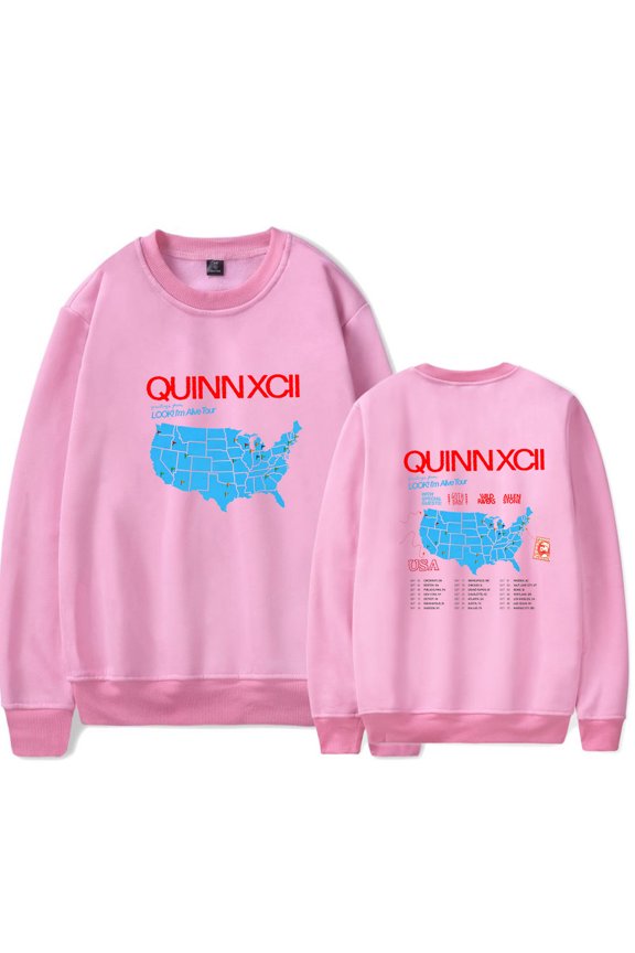 Quinn XCII Merch Look I'm Alive Tour 2025 Long Sleeve Crewneck Sweatshirt For Men/Women Unisex Fashion Streetwear