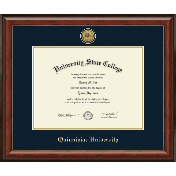 Quinnipiac University Diploma Frame, Document Size 16" x 12"
