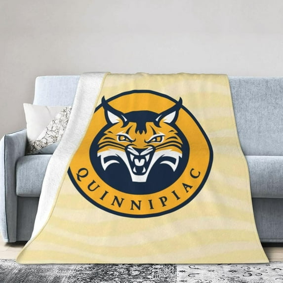 Quinnipiac University Fleece Blanket, Very Soft Microfiber Flannel Blanket for Couch Warm and Cozy for All Seasons