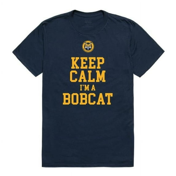 Quinnipiac University Men Keep Calm T-Shirt, Navy - Medium