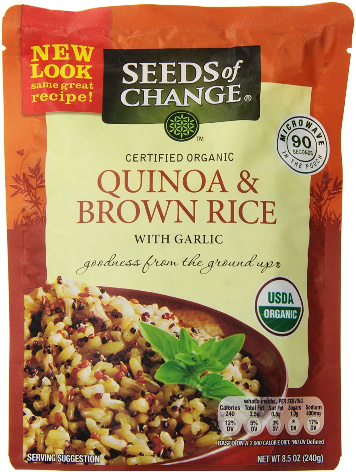 Quinoa & Brown Rice with garlic, 8.5 oz (Pack 6)