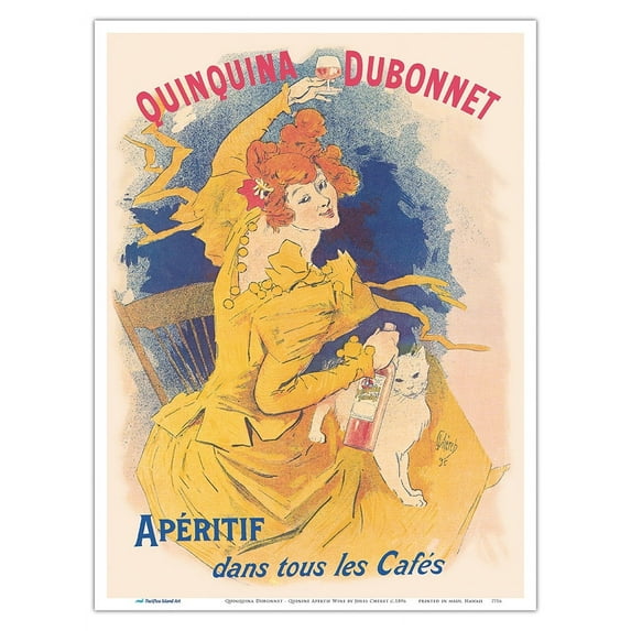 Quinquina Dubonnet - France Quinine Apértif Wine - Vintage French Advertising Poster by Jules Chéret c.1896 - Master Art Print (Unframed) 9in x 12in